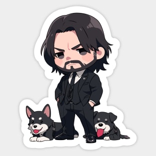 Chibi Mr Wick Sticker